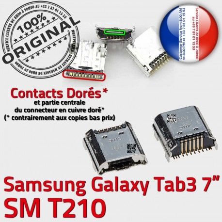 Samsung Galaxy Tab3 SM-T210 USB MicroUSB SLOT de TAB3 charge Dorés souder Dock Pins Chargeur à ORIGINAL Qualité Prise Fiche Connector