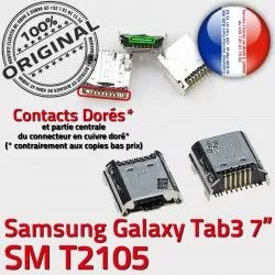 Chargeur Connector souder Micro T2105 Galaxy inch Tab de Pins Prise USB TAB Samsung 3 à Dock Dorés Connecteur 7 SM ORIGINAL charge