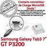 Samsung Galaxy Tab3 GT-P3200 USB Chargeur Dorés Pins SLOT souder TAB3 à MicroUSB charge Qualité Dock Connector Prise de Fiche ORIGINAL