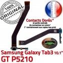 Samsung Galaxy GT-P5210 TAB3 Ch Contacts TAB OFFICIELLE GT ORIGINAL Connecteur 3 Dorés Réparation MicroUSB de Qualité Charge Chargeur Nappe P5210
