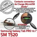 SM-T520 Micro USB TAB PRO Charge ORIGINAL Doré Qualité MicroUSB Réparation OFFICIELLE Contact Chargeur SM Samsung Connecteur Nappe de Galaxy T520