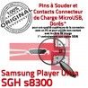 Samsung Player Ultra SGH s8300 C Micro Chargeur à Prise charge Dock Connector Pins USB ORIGINAL Flex souder Connecteur de Dorés