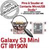 Samsung Galaxy S3 GT i8190N C souder Connector Pins Mini USB Flex Dorés Connecteur Prise Chargeur Micro ORIGINAL charge de à Dock