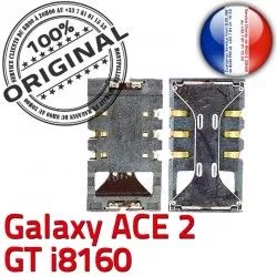 Connector ACE2 GT Card SIM S ORIGINAL Carte Lecteur Reader Contacts Galaxy Dorés souder Pins i8160 Connecteur Samsung à SLOT