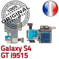 Qualité ORIGINAL Nappe Memoire Lecteur S Dorés Samsung Contacts i9515 GT SIM Micro-SD Galaxy Carte Reader Connector S4 Connecteur