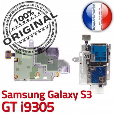 Samsung Galaxy S3 GT i9305 S Contacts Qualité ORIGINAL Connecteur Reader Lecteur Connector SIM Carte Memoire Dorés Nappe Micro-SD