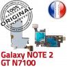 Samsung Galaxy NOTE 2 GT-N7100 S Nappe Qualité SD ORIGINAL Memoire Carte SIM Reader Lecteur Connector Contact Connecteur Doré