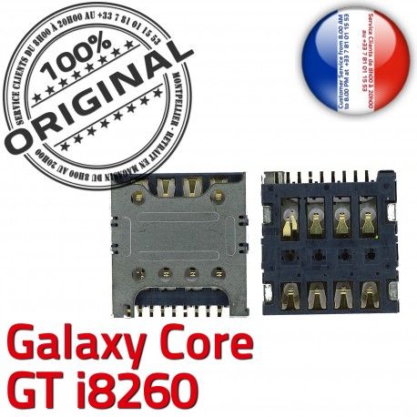 Samsung Galaxy Core GT i8260 S Carte ORIGINAL Lecteur Connector Card Contacts Reader souder SIM Pins Dorés Connecteur à SLOT