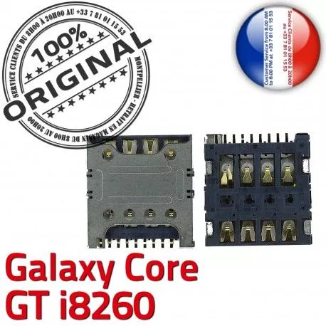 Samsung Galaxy Core GT i8260 S Carte ORIGINAL Lecteur Connector Card Contacts Reader souder SIM Pins Dorés Connecteur à SLOT