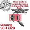 Samsung SCH i329 C ORIGINAL charge Chargeur Connector Dorés Flex à souder Connecteur Dock de Pins Prise USB Portable Micro