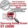 Samsung Galaxy Xcover GT s5690 C Connector ORIGINAL Dorés Flex Connecteur Dock souder charge Prise de Pins Micro USB à Chargeur