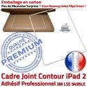 PACK iPad 2 A1395 Joint B Verre Vitre Precollé Blanche Réparation Adhésif HOME Tablette PREMIUM Bouton Tactile Apple Ecran iPad2 Cadre