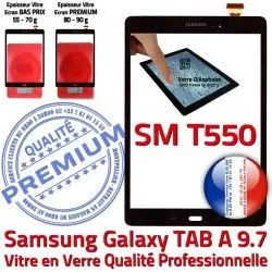 Ecran TAB-A Tactile Noire Adhésif N Qualité Noir Galaxy T550 Vitre Assemblé Verre SM-T550 PREMIUM Supérieure Samsung Assemblée 9.7 SM