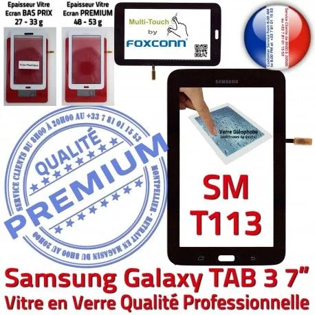 SM-T113 LITE Tab3 Noir Tactile Ecran Assemblée Supérieure Qualité Prémonté LCD TAB3 PREMIUM SM Verre T113 Adhésif en Samsung Noire Vitre Galaxy