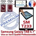 Samsung Galaxy SM-T233 TAB4 N Noire Qualité Verre inch LCD Vitre PREMIUM Prémonté 7 Supérieure Assemblée Tactile Ecran Adhésif