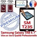Samsung Galaxy SM-T235 TAB4 N Prémonté LCD Qualité PREMIUM Supérieure Assemblée Ecran Vitre 7 Adhésif inch Noire Verre Tactile