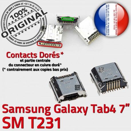 Samsung Galaxy Tab4 SM-T231 USB Dock Dorés Connector à ORIGINAL TAB4 Pins SLOT MicroUSB charge Fiche souder Prise Chargeur Qualité de