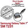 Samsung Galaxy Tab4 SM-T231 USB Fiche SLOT ORIGINAL Qualité Dock de charge souder MicroUSB à Dorés Pins Connector TAB4 Prise Chargeur
