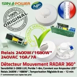 Hyper Automatique 360° HF Capteur Fréquence de Ampoule Détecteur Interrupteur LED Relais SINOPower Micro-Ondes Électrique Mouvements Radar